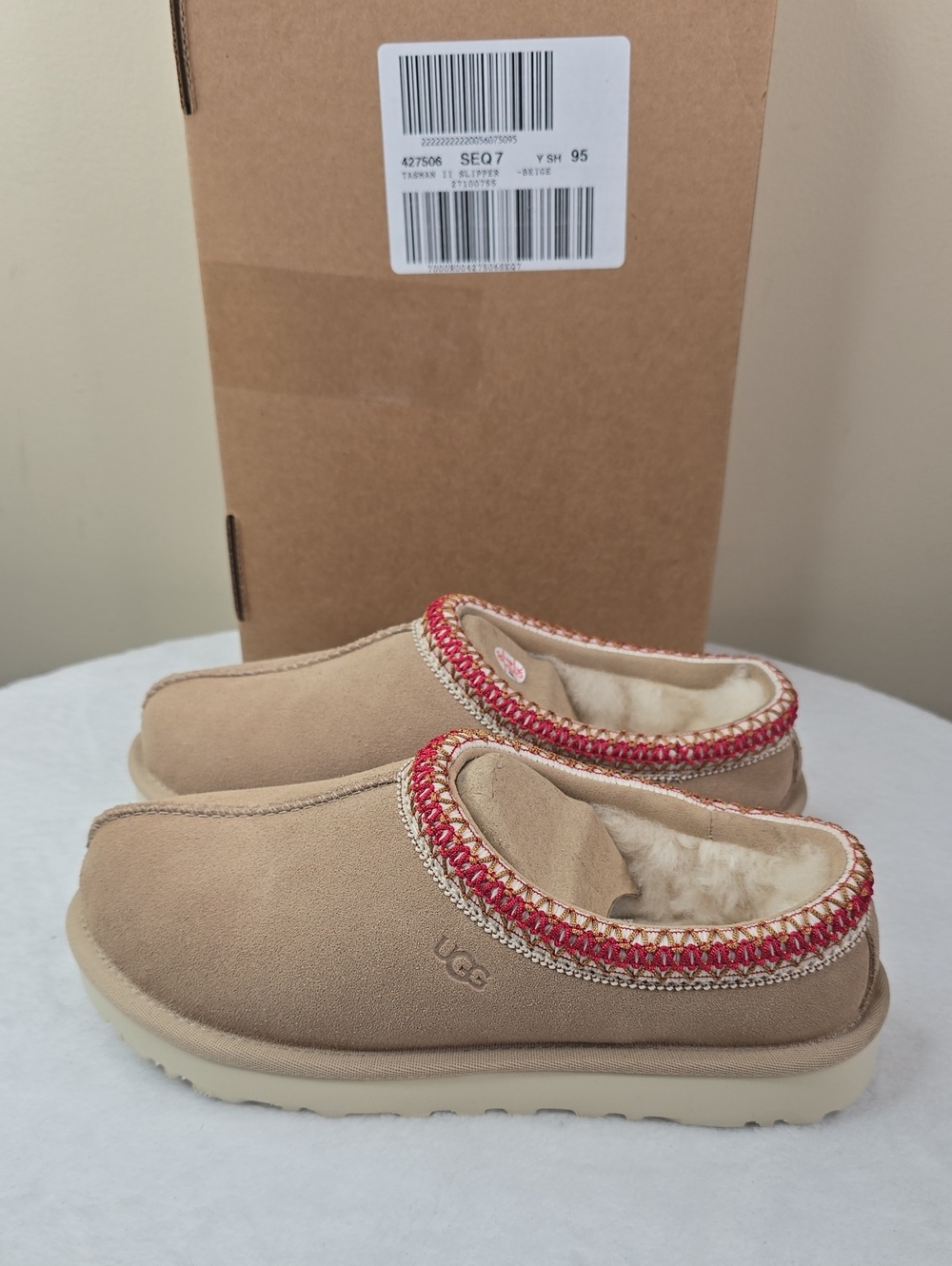 Womens Ugg Tasman II Slippers Beige Sz 7 - Picture 4 of 6
